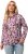 Ulla Popken Floral Print Drawstring Collar Hoodie Vanilla - Collegetröjor & hoodies - 