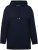 Ulla Popken Back Print Kangaroo Pocket Hoodie Navy - Collegetröjor & hoodies - 