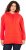 Ulla Popken Back Print Kangaroo Pocket Hoodie Hibiscus Red - Collegetröjor & hoodies - 