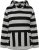 Ulla Popken Mixed Stripe Long Sleeve Hoodie Black - Collegetröjor & hoodies - 