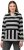 Ulla Popken Mixed Stripe Long Sleeve Hoodie Black - Collegetröjor & hoodies - 