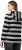 Ulla Popken Mixed Stripe Long Sleeve Hoodie Black - Collegetröjor & hoodies - 