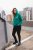 Ulla Popken Face Graphic Long Sleeve Hoodie Emerald Green - Collegetröjor & hoodies - 