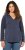 Ulla Popken Open Edged Long Sleeve V-Neck Hoodie Navy - Collegetröjor & hoodies - 