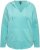 Ulla Popken Open Edged Long Sleeve V-Neck Hoodie Mint Green - Collegetröjor & hoodies - 