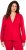 Ulla Popken Plunge Neck Long Sleeve Hoodie Salsa Red - Collegetröjor & hoodies - 