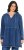 Ulla Popken Indigo Dyed Flounce Panel Hoodie Blue - Collegetröjor & hoodies - 