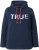 Ulla Popken TRUE Lettering Hoodie Navy Blue - Collegetröjor & hoodies - 