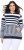 Ulla Popken Oversized Striped Long Sleeve Hoodie Ink Blue - Collegetröjor & hoodies - 