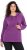 Ulla Popken Rhinestone Drawstring Moon Wash Hoodie Light Plum - Collegetröjor & hoodies - 