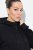 Ulla Popken Mix Fabric Reflective Trim Zip Hoodie Black - Collegetröjor & hoodies - Mjuka tröjor och hoodies i stora storlekar