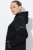 Ulla Popken Mix Fabric Reflective Trim Zip Hoodie Black - Collegetröjor & hoodies - Mjuka tröjor och hoodies i stora storlekar