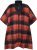 Ulla Popken Oversized Plaid Wing Collar Poncho Red Orange - Jackor - 