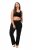 Ulla Popken Bootcut Elastic Waist Cotton French Terry Sport Pants Black - Ulla Popken - Ulla Popken – tysk plus size-mode