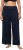 Ulla Popken Wide Leg Smocked Waist Knit Pants Night Blue - Jeans & Byxor i Stora Storlekar – Plus Size - 