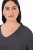 Ulla Popken Back To Basics V-Neck Relaxed Fit Cotton Tee Charcoal Grey Melange - T-shirts - T-shirts för kvinnor