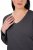 Ulla Popken Back To Basics V-Neck Relaxed Fit Cotton Tee Charcoal Grey Melange - T-shirts - T-shirts för kvinnor