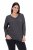 Ulla Popken Back To Basics V-Neck Relaxed Fit Cotton Tee Charcoal Grey Melange - T-shirts - T-shirts för kvinnor