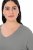 Ulla Popken Back To Basics V-Neck Relaxed Fit Cotton Tee Light Grey Melange - T-shirts - T-shirts för kvinnor