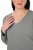Ulla Popken Back To Basics V-Neck Relaxed Fit Cotton Tee Light Grey Melange - T-shirts - T-shirts för kvinnor