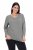 Ulla Popken Back To Basics V-Neck Relaxed Fit Cotton Tee Light Grey Melange - T-shirts - T-shirts för kvinnor