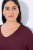 Ulla Popken Back To Basics V-Neck Relaxed Fit Cotton Tee Dark Berry - T-shirts - T-shirts för kvinnor