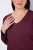 Ulla Popken Back To Basics V-Neck Relaxed Fit Cotton Tee Dark Berry - T-shirts - T-shirts för kvinnor