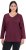 Ulla Popken Back To Basics V-Neck Relaxed Fit Cotton Tee Dark Berry - T-shirts - 
