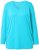 Ulla Popken Back To Basics V-Neck Relaxed Fit Cotton Tee Deep Aqua - T-shirts - 