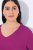 Ulla Popken Back To Basics V-Neck Relaxed Fit Cotton Tee Berry - T-shirts - T-shirts för kvinnor