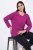 Ulla Popken Back To Basics V-Neck Relaxed Fit Cotton Tee Berry - T-shirts - T-shirts för kvinnor