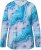 Ulla Popken Marble Ski Top with Gaiter Bright Turquoise - Tryckta T-shirts för dam i stora storlekar - 