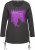 Ulla Popken Tie Hem Long Sleeve Graphic Tee Charcoal Grey Melange - Tryckta T-shirts för dam i stora storlekar - 