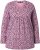 Ulla Popken Geometric Print 3/4 Sleeve Pleated Tee Raspberry - Tryckta T-shirts för dam i stora storlekar - 