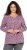 Ulla Popken Geometric Print 3/4 Sleeve Pleated Tee Raspberry - Tryckta T-shirts för dam i stora storlekar - 