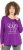 Ulla Popken Metallic Graphic Holiday Tee Dark Purple - Tryckta T-shirts för dam i stora storlekar - 