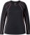 Ulla Popken UPF 50+ Contrast Piping Long Sleeve Tee Black - Tryckta T-shirts för dam i stora storlekar - 