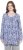 Ulla Popken Allover Printed Pleated Long Sleeve Tee Dark Blue - Tryckta T-shirts för dam i stora storlekar - 