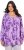 Ulla Popken Allover Printed Pleated Long Sleeve Tee Lavender - Tryckta T-shirts för dam i stora storlekar - 