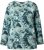 Ulla Popken Abstract Print Long Sleeve Tee Teal Green - Tryckta T-shirts för dam i stora storlekar - 