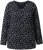 Ulla Popken Allover Printed Long Sleeve Tee Black - Tryckta T-shirts för dam i stora storlekar - 