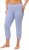 Ulla Popken Basic Stretch Knit Capris Blue - Jeans & Byxor i Stora Storlekar – Plus Size - 
