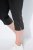 Ulla Popken Bengaline Elastic Waist Stretch Capri Pants Black - Tygbyxor - Vida byxor för kvinnor i plusstorlek