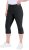Ulla Popken Bengaline Elastic Waist Stretch Capri Pants Black - Jeans & Byxor i Stora Storlekar – Plus Size - 