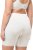 Ulla Popken Lace Hem Stretch Viscose Knit Bicycle Length Lounge Shorts White - Jeans & Byxor i Stora Storlekar – Plus Size - 
