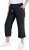 Ulla Popken Cool Linen Elastic Waist Capri Pants Black - Jeans & Byxor i Stora Storlekar – Plus Size - 