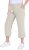 Ulla Popken Cool Linen Elastic Waist Capri Pants Brown - Jeans & Byxor i Stora Storlekar – Plus Size - 