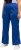 Ulla Popken Snap Placket Side Seam Wide Leg Recycled Polyester Knit Joggers Blue - Jeans & Byxor i Stora Storlekar – Plus Size - 