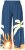 Ulla Popken Abstract Landscape Elastic Waist Palazzo Pants Blue - Jeans & Byxor i Stora Storlekar – Plus Size - 