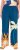 Ulla Popken Abstract Landscape Elastic Waist Palazzo Pants Blue - Jeans & Byxor i Stora Storlekar – Plus Size - 